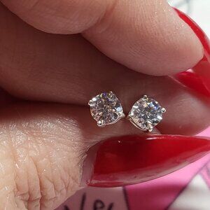 Brilliant Cut CZ Sterling Silver Stud Earrings